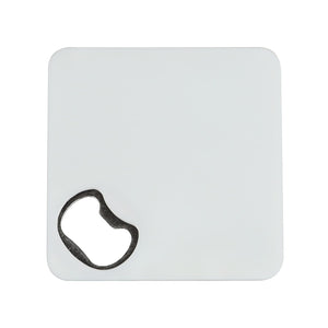 Sottobicchiere R-ABS con apribottiglie Bianco - personalizzabile con logo