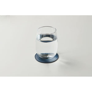 Sottobicchiere rotondo in PU - personalizzabile con logo