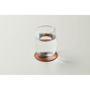 Sottobicchiere rotondo in PU - personalizzabile con logo