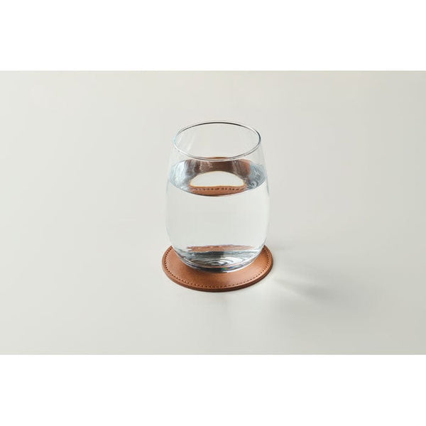 Sottobicchiere rotondo in PU - personalizzabile con logo