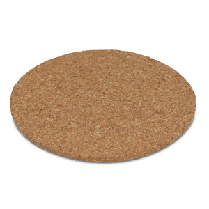 Sottobicchiere rotondo in sughero natural - personalizzabile con logo