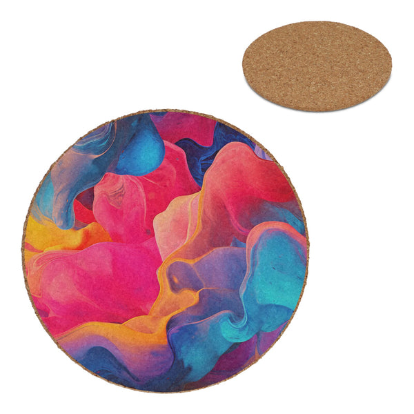 Sottobicchiere rotondo in sughero natural - personalizzabile con logo