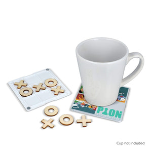 Sottobicchiere Tic-Tac-Toe Bianco - personalizzabile con logo