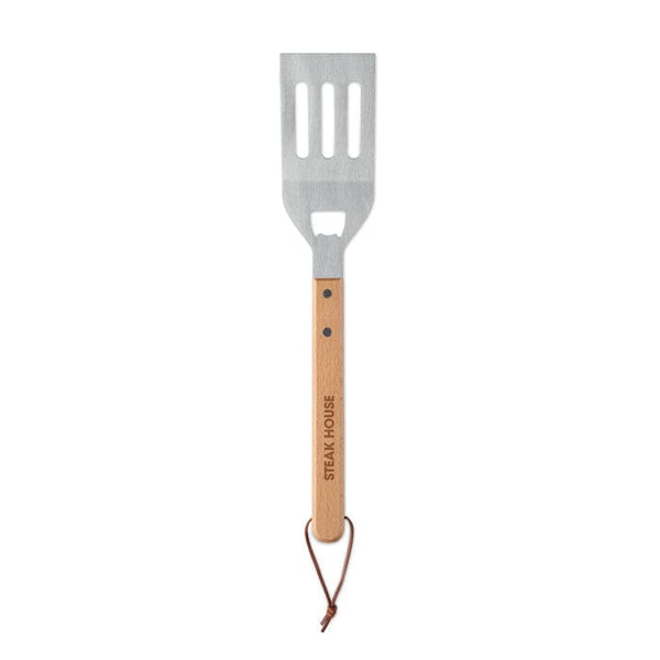 Spatola per barbecue in legno natural - personalizzabile con logo