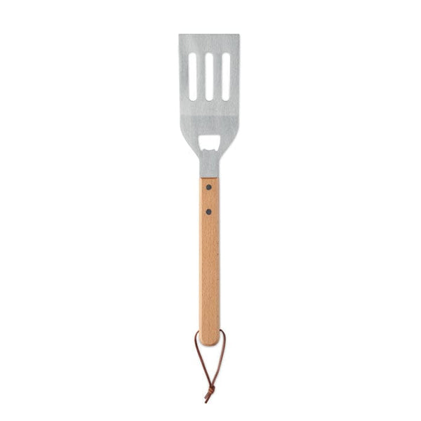 Spatola per barbecue in legno natural - personalizzabile con logo