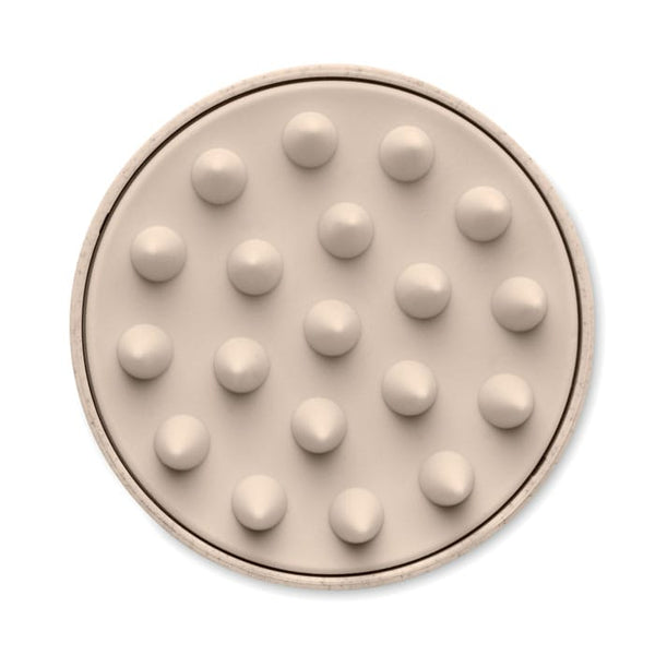 Spazzola per massaggio testa Beige - personalizzabile con logo