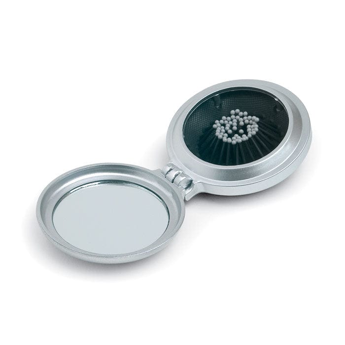 Spazzola rotonda per capelli color argento - personalizzabile con logo