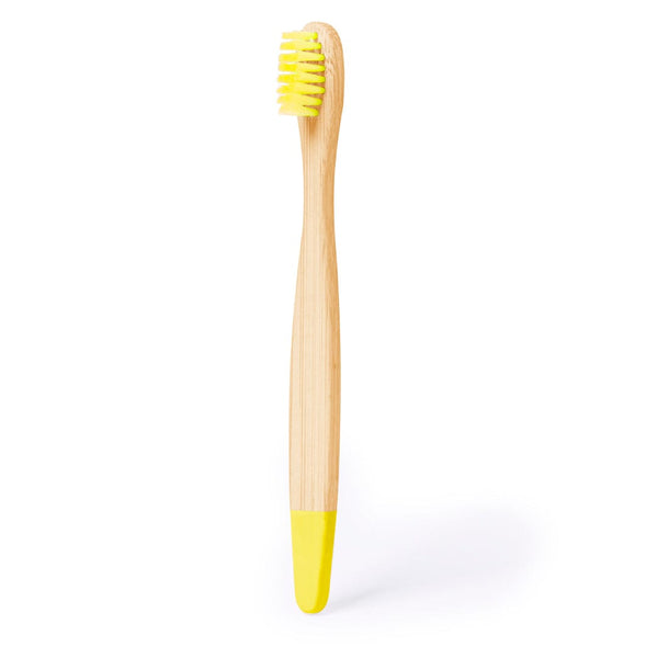 Spazzolino da Denti Becu giallo - personalizzabile con logo