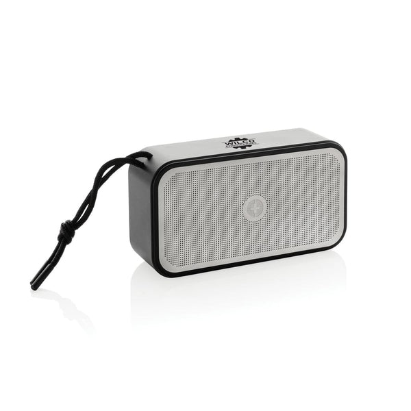 Speaker 10W Swiss Peak in rAlluminio RCS grigio - personalizzabile con logo