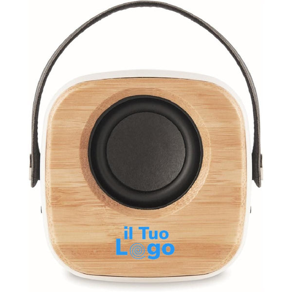 Speaker 3W in bamboo bianco - personalizzabile con logo