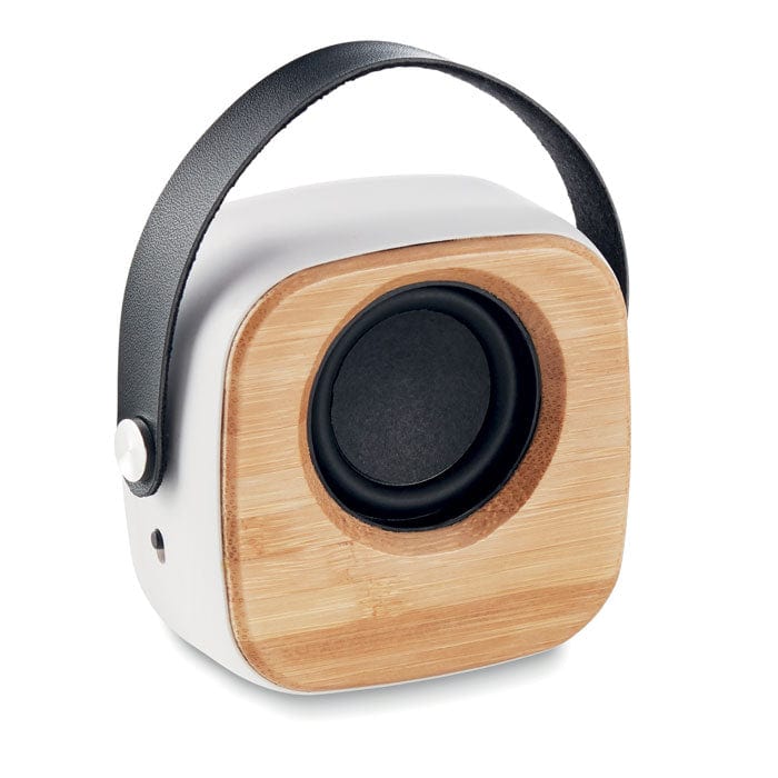 Speaker 3W in bamboo bianco - personalizzabile con logo