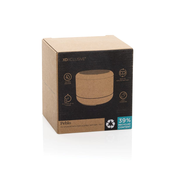 Speaker 3W Peblo con batteria rimovibile RCS - personalizzabile con logo