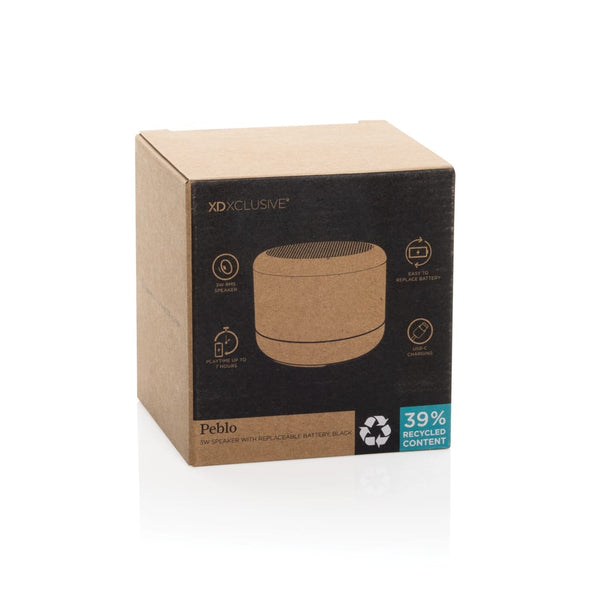 Speaker 3W Peblo con batteria rimovibile RCS - personalizzabile con logo