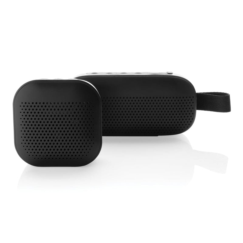 Speaker 3W Soundbox in plastica riciclata RCS nero - personalizzabile con logo