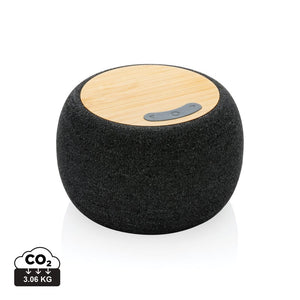 Speaker 5W in plastica/PET RCS e bambù grigio scuro - personalizzabile con logo