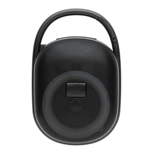 Speaker 5W Lightboom in palstica riciclata RCS con clip nero - personalizzabile con logo