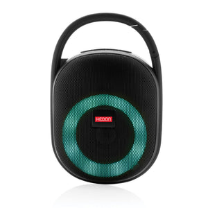 Speaker 5W Lightboom in palstica riciclata RCS con clip nero - personalizzabile con logo