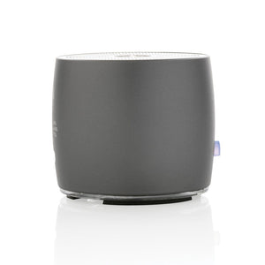 Speaker bass Swiss Peakl da 3W in alluminio riciclato RCS grigio - personalizzabile con logo