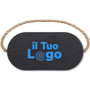Speaker con caricatore wireless Nero - personalizzabile con logo