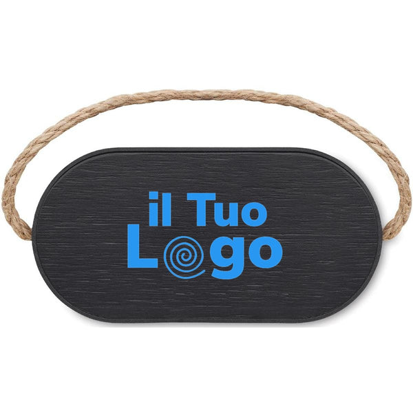 Speaker con caricatore wireless Nero - personalizzabile con logo