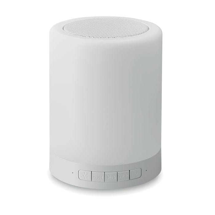 Speaker con luce da tavolo bianco - personalizzabile con logo