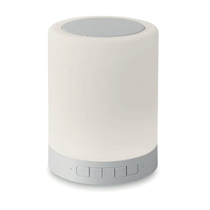 Speaker con luce da tavolo bianco - personalizzabile con logo