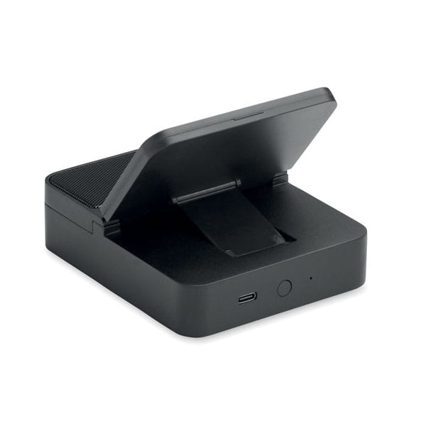 Speaker e caricatore 15W Nero - personalizzabile con logo