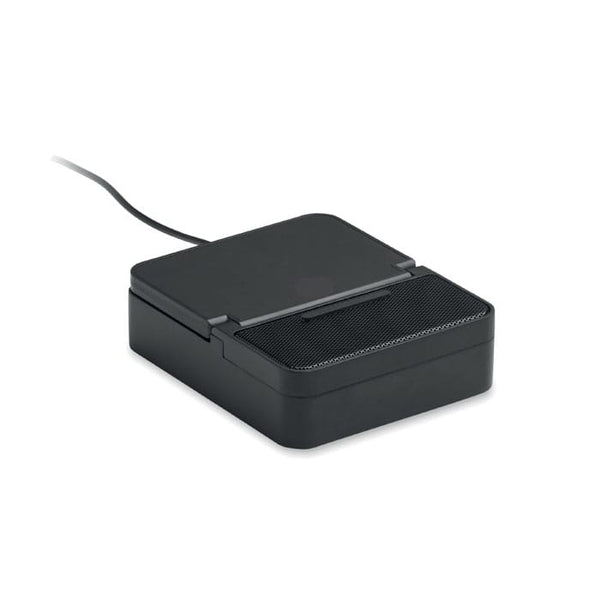 Speaker e caricatore 15W Nero - personalizzabile con logo