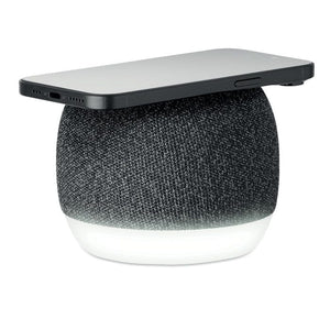 Speaker e caricatore wireless Nero - personalizzabile con logo