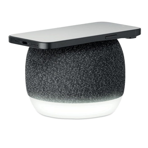 Speaker e caricatore wireless Nero - personalizzabile con logo
