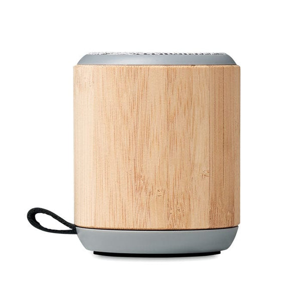 Speaker in bamboo senza fili 5. beige - personalizzabile con logo