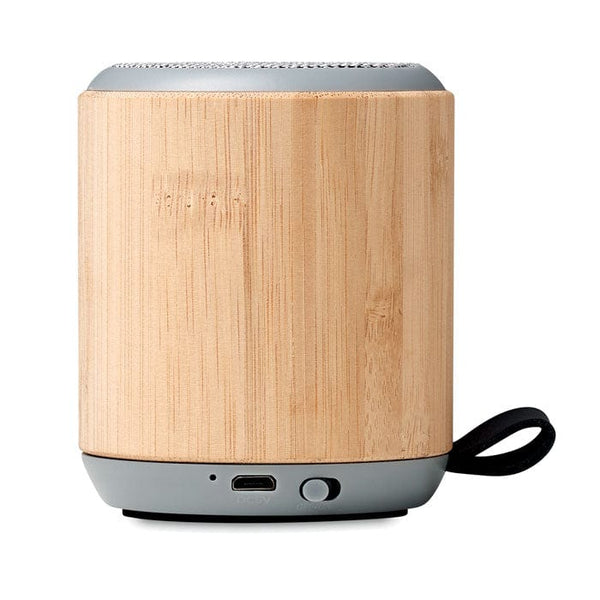 Speaker in bamboo senza fili 5. beige - personalizzabile con logo