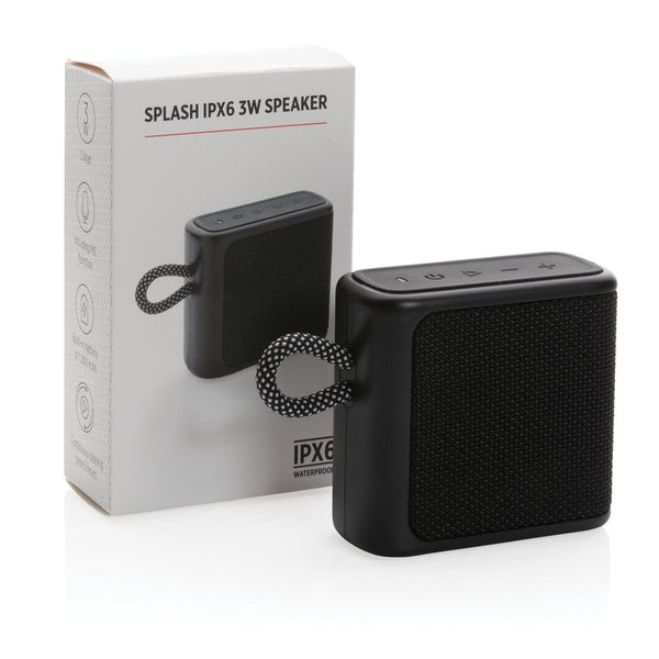 Speaker IPX6 3W Splash nero - personalizzabile con logo