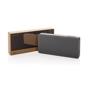 Speaker ultrasottile 10W Aeris con batteria rimovibile RCS grigio - personalizzabile con logo