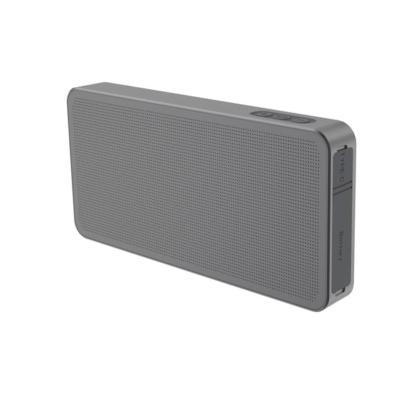Speaker ultrasottile 10W Aeris con batteria rimovibile RCS grigio - personalizzabile con logo