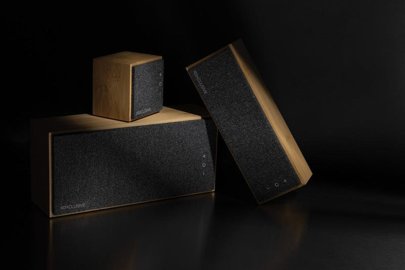 Speaker wireless 10W Wynn in bamboo marrone - personalizzabile con logo
