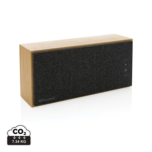 Speaker wireless 20W Wynn in bambù marrone - personalizzabile con logo