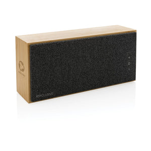 Speaker wireless 20W Wynn in bambù marrone - personalizzabile con logo