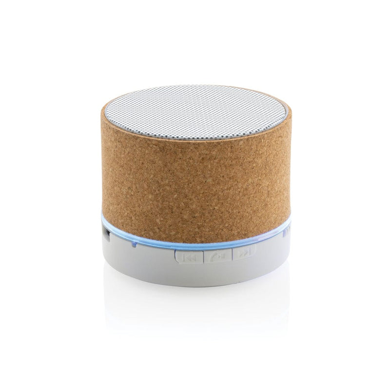 Speaker wireless 3W in sughero marrone - personalizzabile con logo