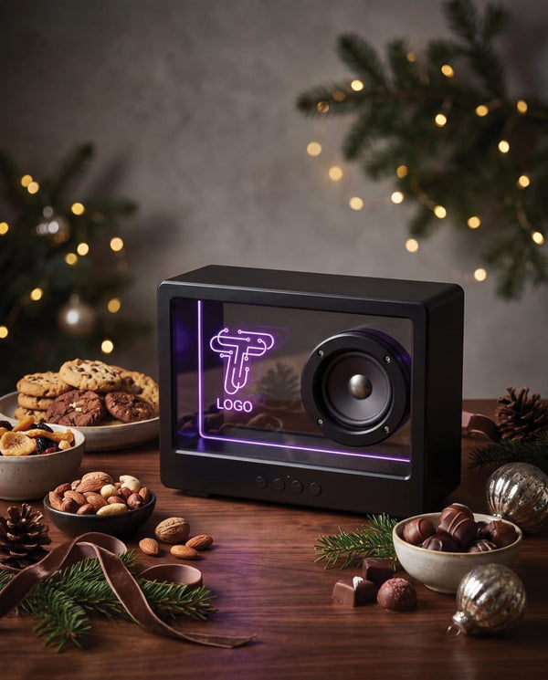 Speaker wireless 5W Soundclear Transparent nero - personalizzabile con logo