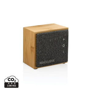 Speaker wireless 5W Wynn in bamboo cubo marrone - personalizzabile con logo