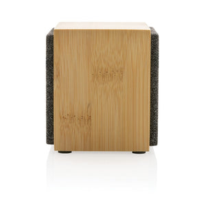 Speaker wireless 5W Wynn in bamboo cubo marrone - personalizzabile con logo