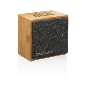 Speaker wireless 5W Wynn in bamboo cubo marrone - personalizzabile con logo