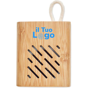 Speaker wireless Bamboo da 3W beige - personalizzabile con logo
