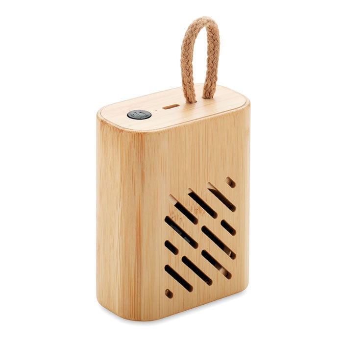 Speaker wireless Bamboo da 3W beige - personalizzabile con logo