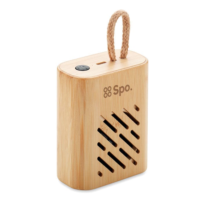 Speaker wireless Bamboo da 3W beige - personalizzabile con logo