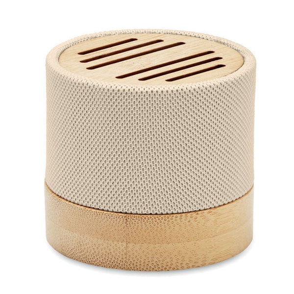 Speaker wireless Bamboo RPET beige - personalizzabile con logo