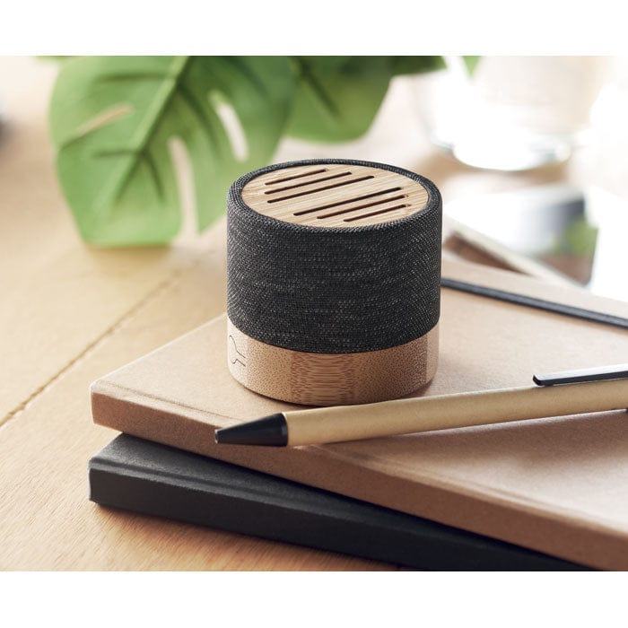 Speaker wireless Bamboo RPET Nero - personalizzabile con logo