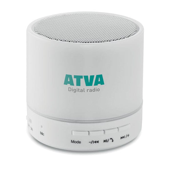 Speaker wireless con LED bianco - personalizzabile con logo