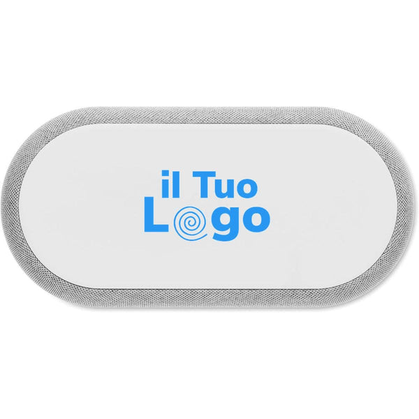 Speaker wireless e caricatore 15W Bianco - personalizzabile con logo